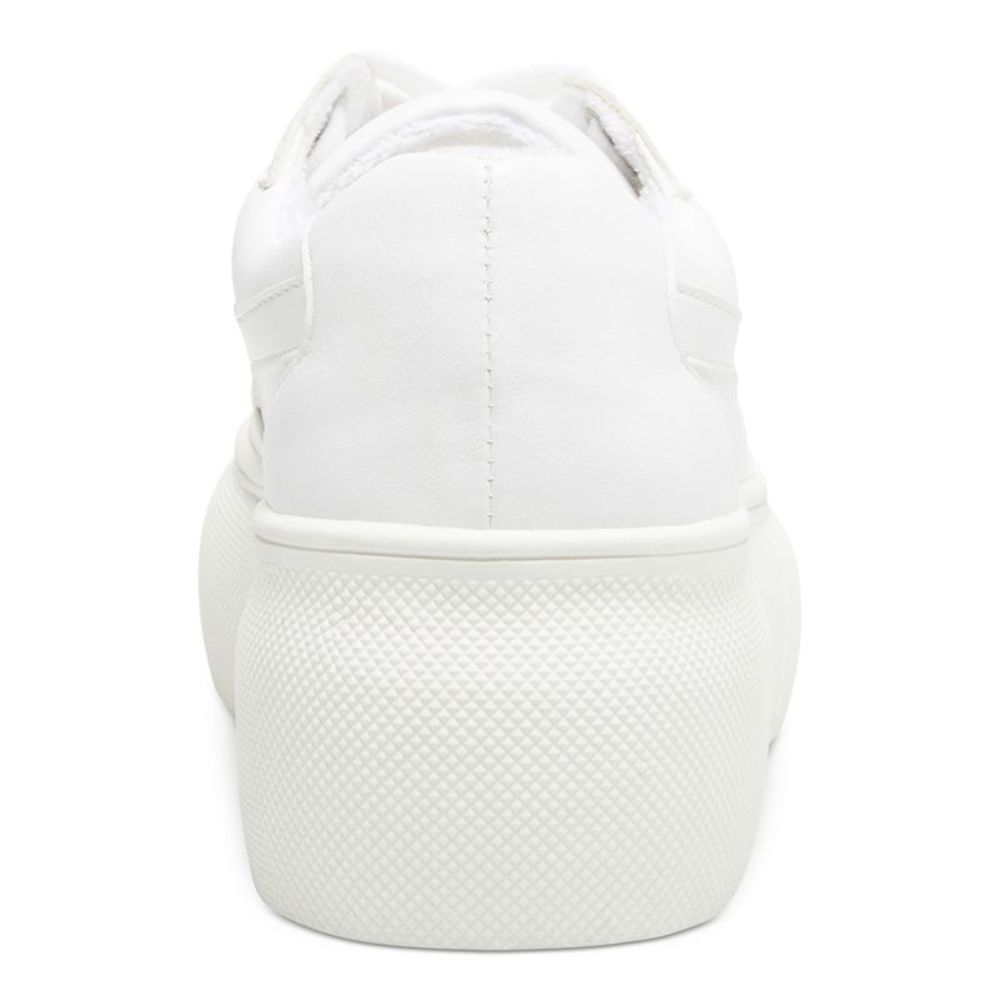 MADDEN GIRL Womens White Olliee Round Toe Platform Leather Athletic Sneakers 8 M - Picture 3 of 4